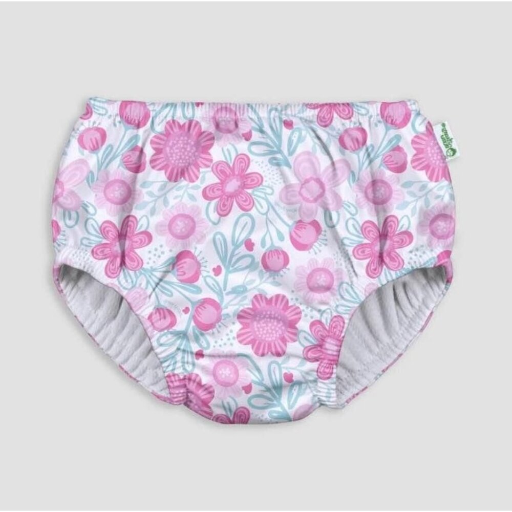 NWT Green Sprouts Floral Print Reusable Swim Diaper Boho Cottage Pink 12 Months